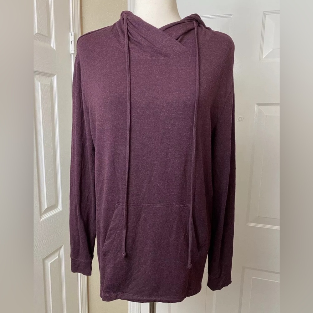 Cabi Womens Hooded Sweater Size Small Maroon Long Sleeve Shirt